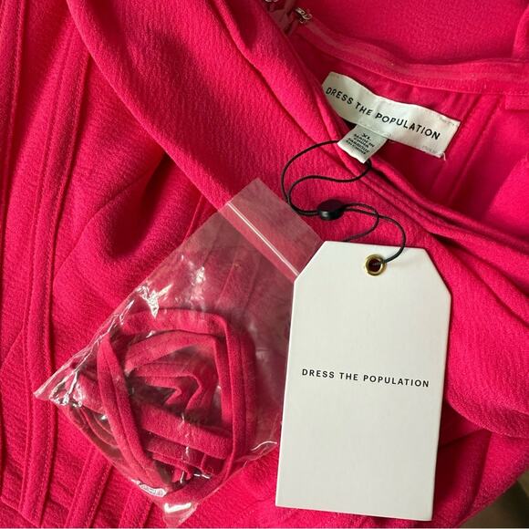 Dress the Population Women's Vickie Off-The-Shoulder Dress Begonia Sz XL NWT - Picture 7 of 9